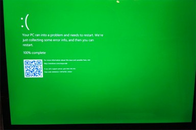 У Windows появился «зеленый экран смерти»